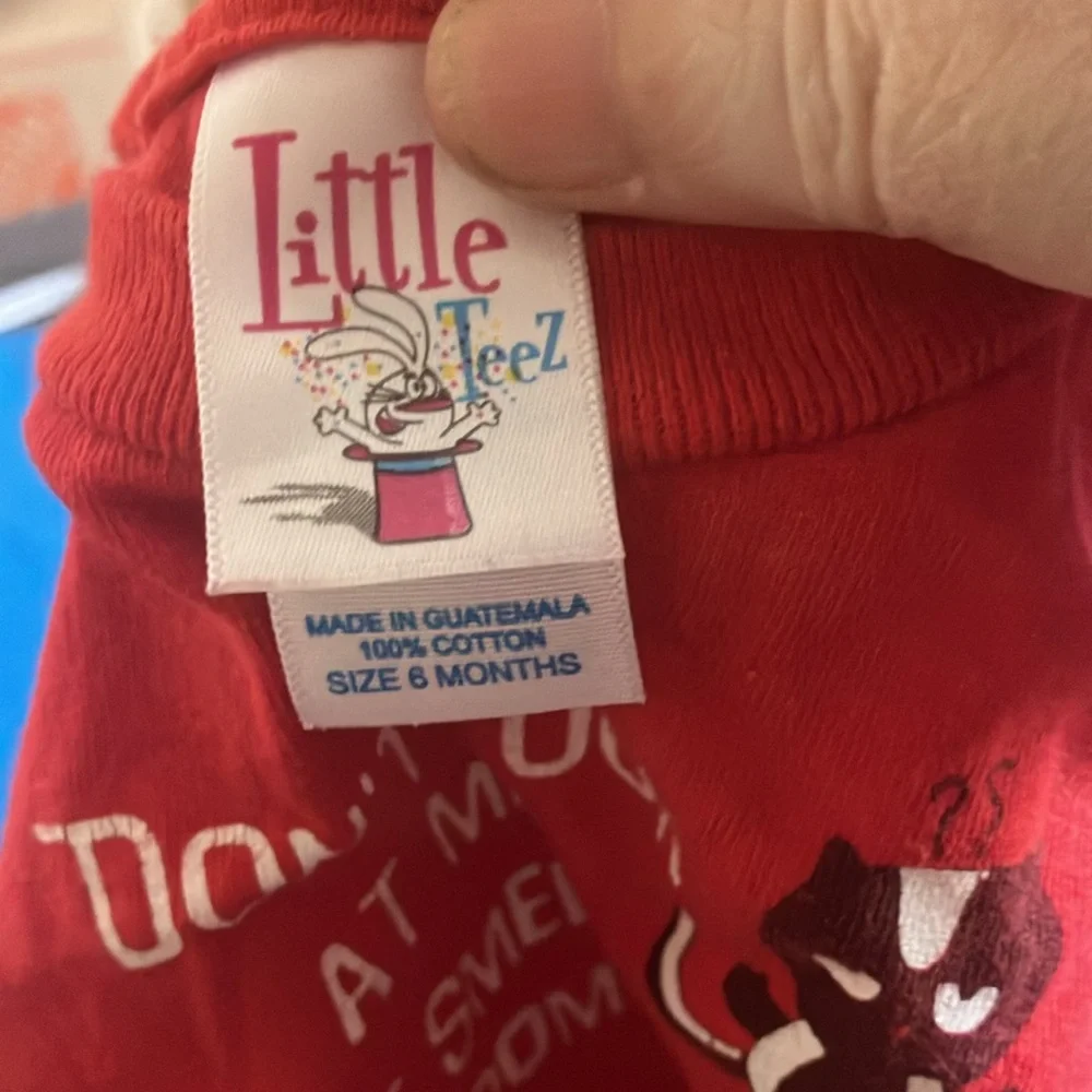 Red Kids Shirt with Fun Print 6 months